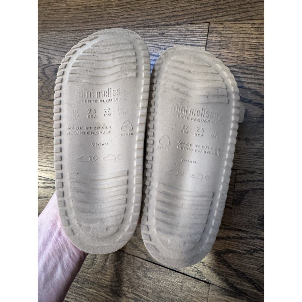 Mini Melissa White and Tan Kids Buckle Sandals - Picture 3 of 15